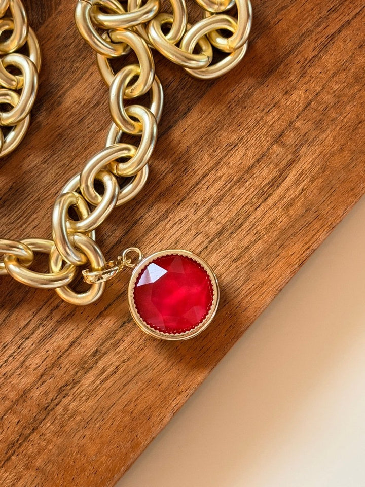 Round About Charm In Ruby - Macoma Boutique315 Jewelry