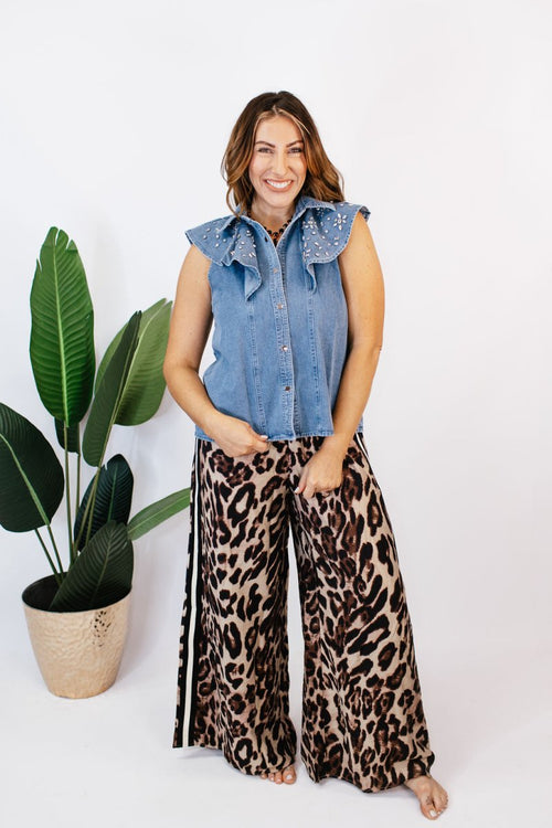 Ruffled Blues Top - Macoma Boutique100 Short Sleeve