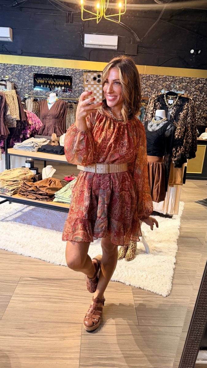 Rust And Romance Dress - Macoma Boutique250 Dresses