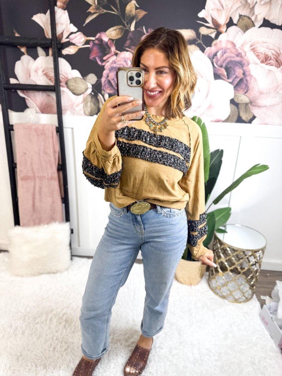 Rustic Bloom Top In Rusted Ochre