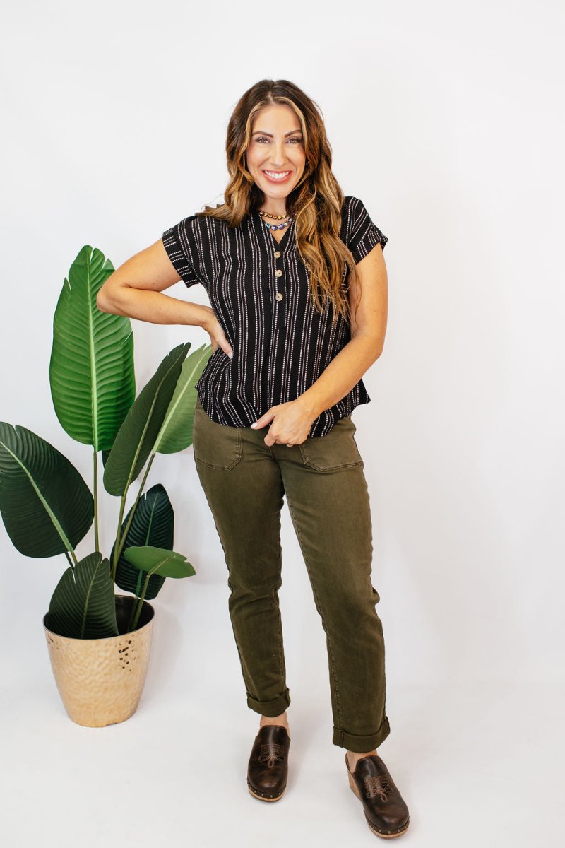 Sail Away Stripe Top - FINAL SALE - Macoma Boutique100 Short Sleeve