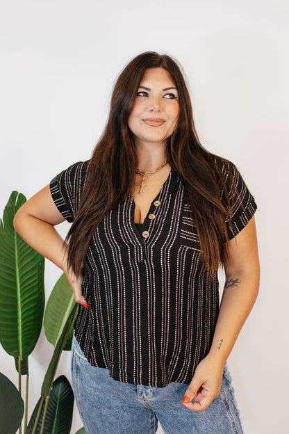 Sail Away Stripe Top - FINAL SALE - Macoma Boutique100 Short Sleeve