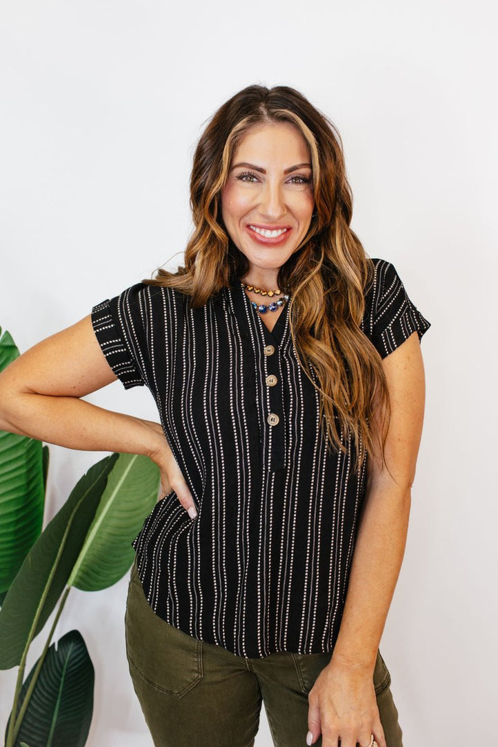 Sail Away Stripe Top - FINAL SALE - Macoma Boutique100 Short Sleeve