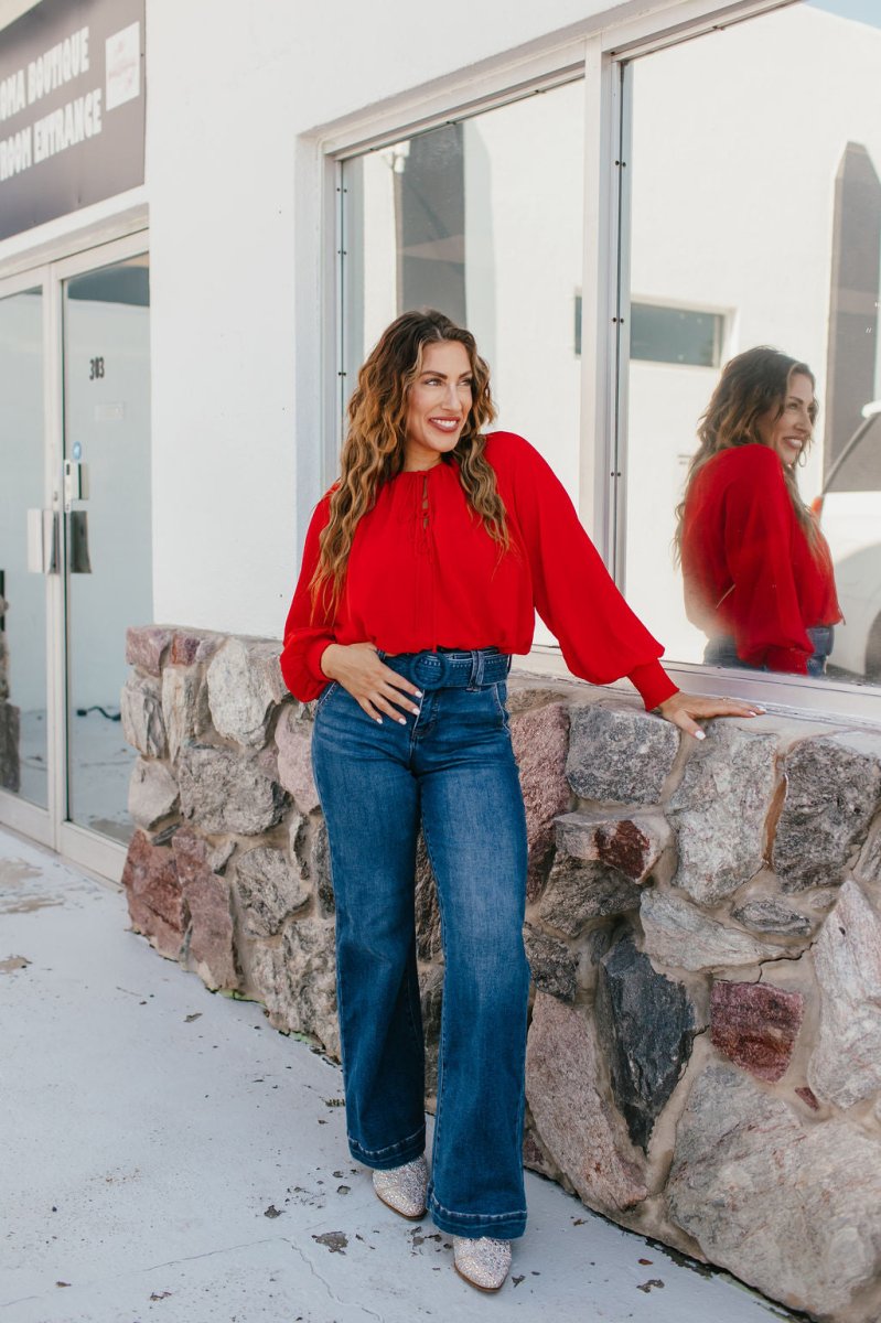 Scarlet Glow Top - Macoma Boutique120 Long Sleeve