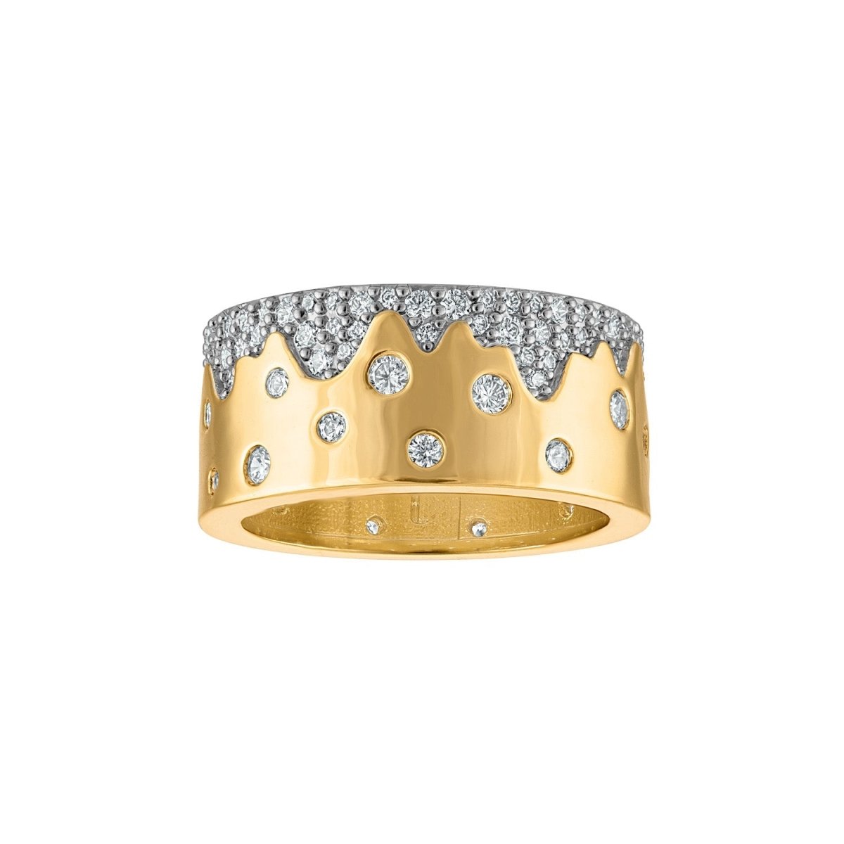 Scattered Pave Band Ring in Silver/Gold