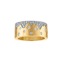 Scattered Pave Band Ring in Silver/Gold