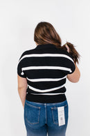 Seeing Stripes Top in Black - Macoma Boutique100 Short Sleeve