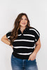 Seeing Stripes Top in Black - Macoma Boutique100 Short Sleeve