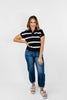 Seeing Stripes Top in Black - Macoma Boutique100 Short Sleeve