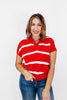 Seeing Stripes Top in Red - Macoma Boutique100 Short Sleeve