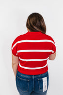 Seeing Stripes Top in Red - Macoma Boutique100 Short Sleeve