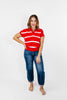 Seeing Stripes Top in Red - Macoma Boutique100 Short Sleeve