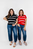 Seeing Stripes Top in Red - Macoma Boutique100 Short Sleeve