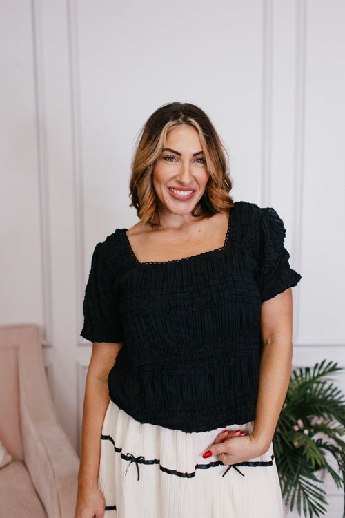 Shadow Puff Top - FINAL SALE - Macoma Boutique100 Short Sleeve