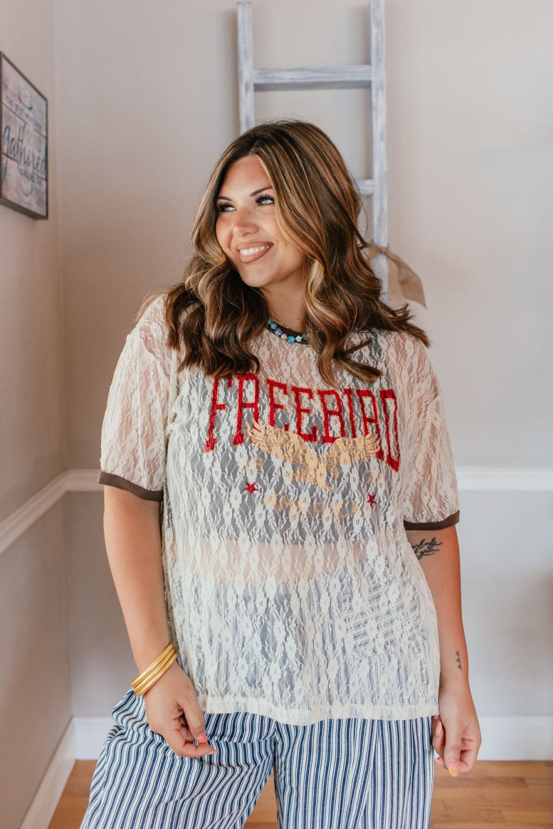 Sheer Freedom Top - Macoma Boutique140 Graphic Tees