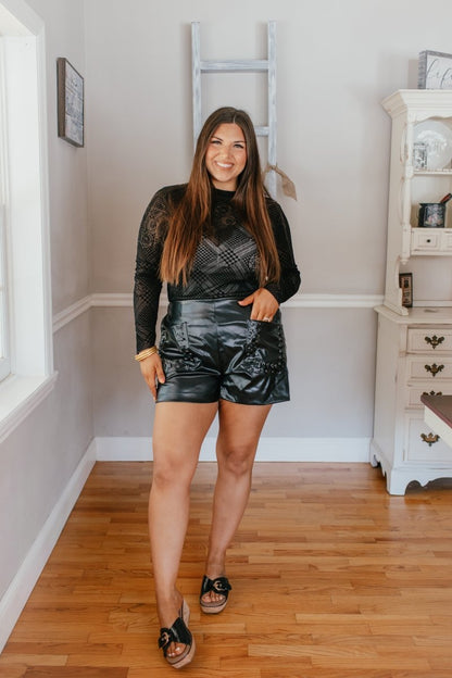 Sheer Noir Top - Macoma Boutique120 Long Sleeve
