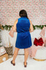 Shimmer & Slay Dress In Blue - Reg & Curvy - Macoma Boutique250 Dresses