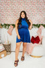 Shimmer & Slay Dress In Blue - Reg & Curvy - Macoma Boutique250 Dresses