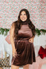 Shimmer & Slay Dress In Brown - Reg & Curvy - Macoma Boutique250 Dresses