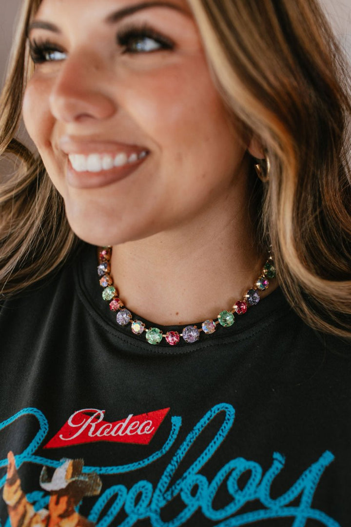Shine Bright Magnetic Necklace In Light Multi Crystal - Macoma Boutique310 Accessories/Jewelry
