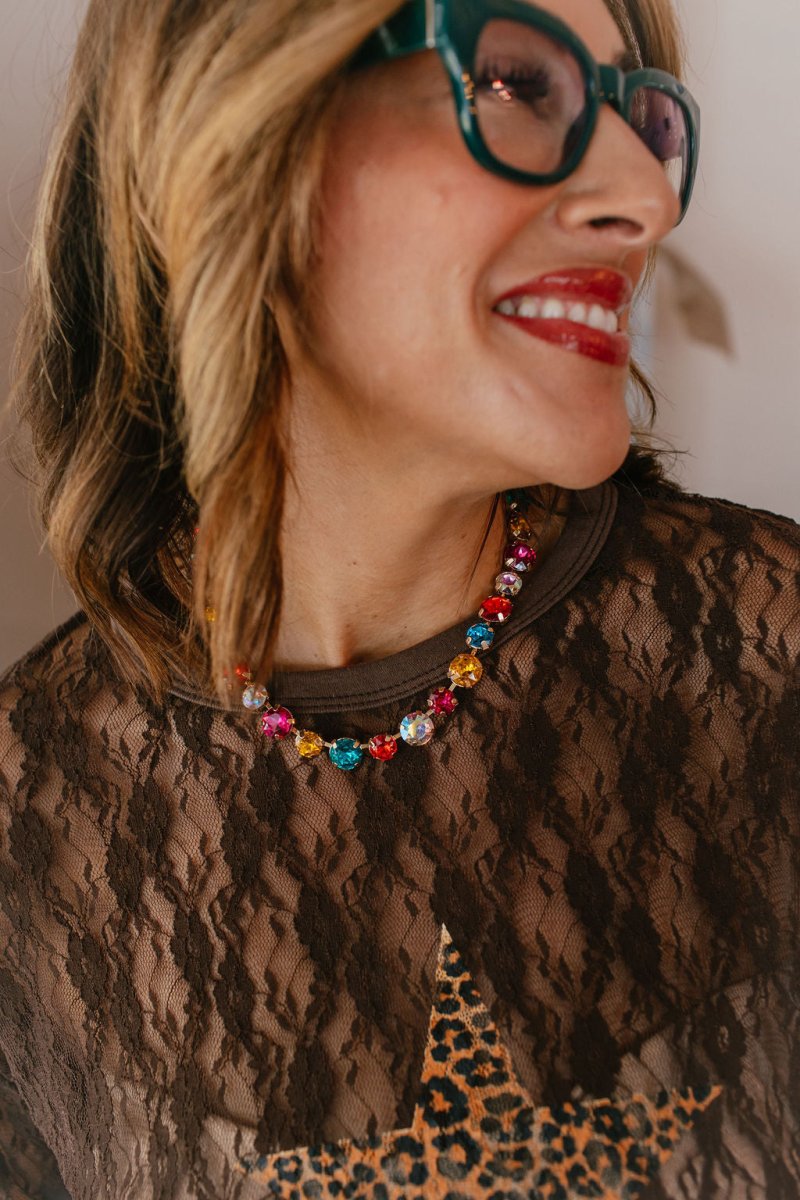 Shine Bright Magnetic Necklace In Multi Crystal - Macoma Boutique310 Accessories/Jewelry