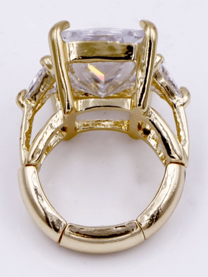 Shine Bright Stretch Ring in Gold Plated With Clear Stone - Macoma Boutique315 Jewelry