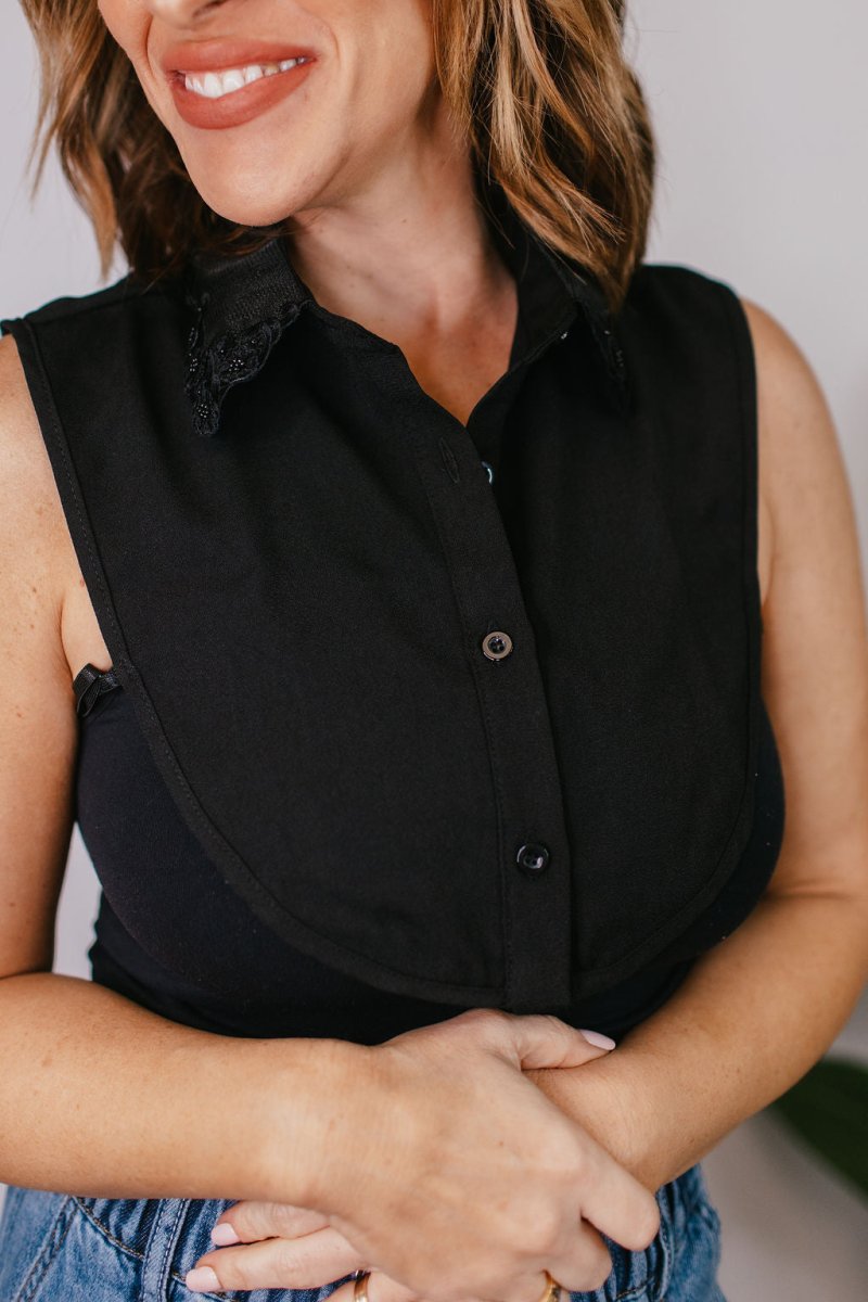 Shirt Collar In Black Lace - Macoma Boutique310 Accessories/Jewelry
