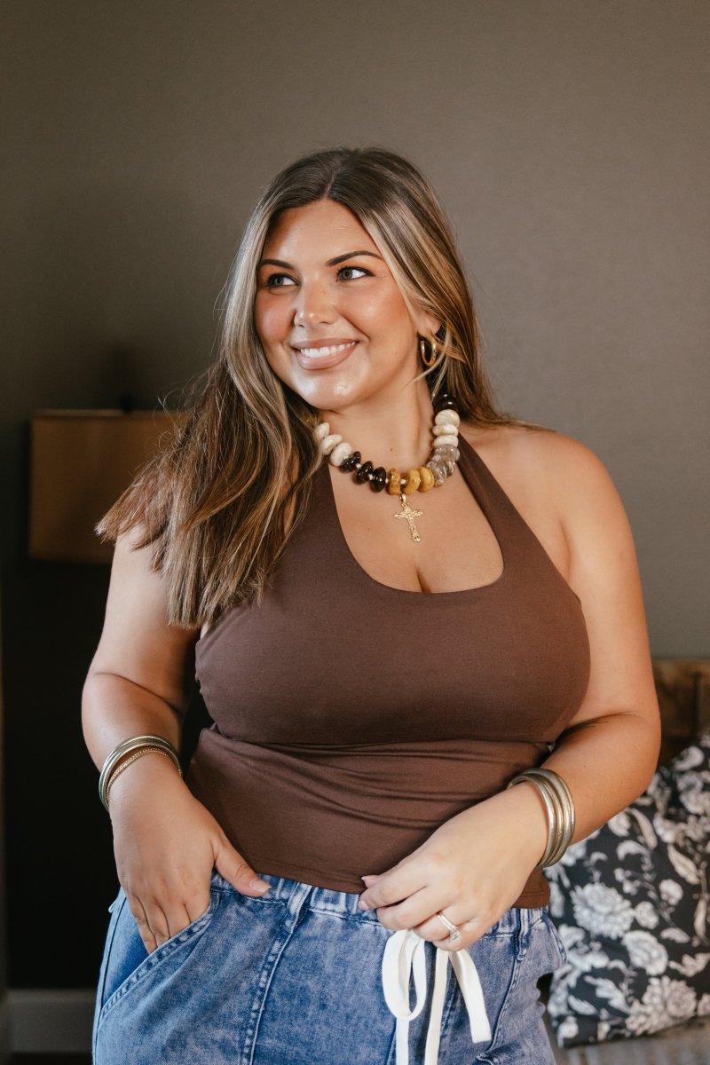 Show Stopper Brami Tank In Espresso - Reg & Curvy - Macoma Boutique110 Tanks