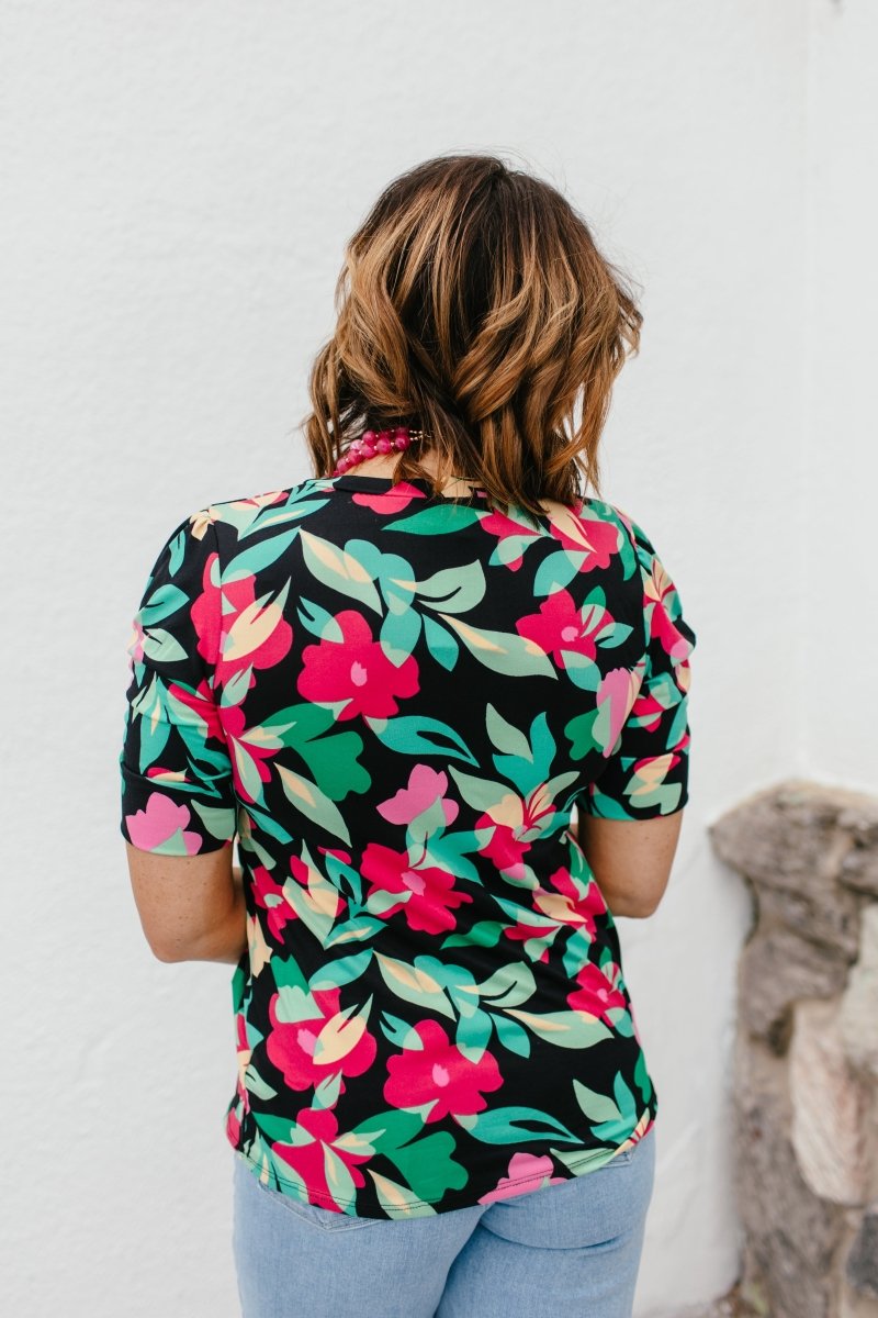 Showers Bring Flowers Top - Reg/Curvy - Macoma Boutique100 Short Sleeve