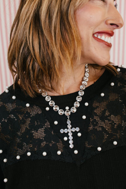 Sienna Rome Necklace In Clear/Antique Gold - Macoma Boutique310 Accessories/Jewelry