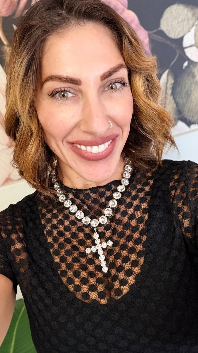 Sienna Rome Necklace In Clear/Antique Silver - Macoma Boutique310 Accessories/Jewelry