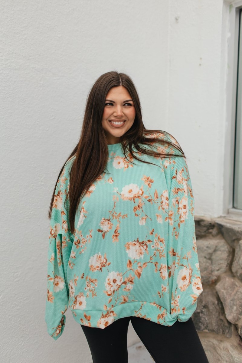 Sierra Pullover In Mint - Reg & Curvy - Macoma Boutique120 Long Sleeve