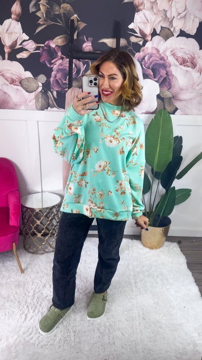 Sierra Pullover In Mint - Reg & Curvy - Macoma Boutique120 Long Sleeve