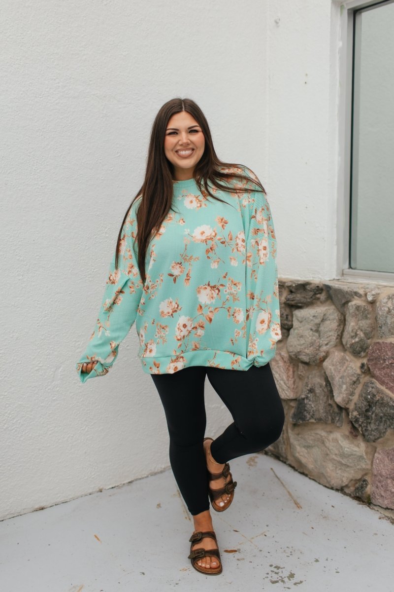 Sierra Pullover In Mint - Reg & Curvy - Macoma Boutique120 Long Sleeve