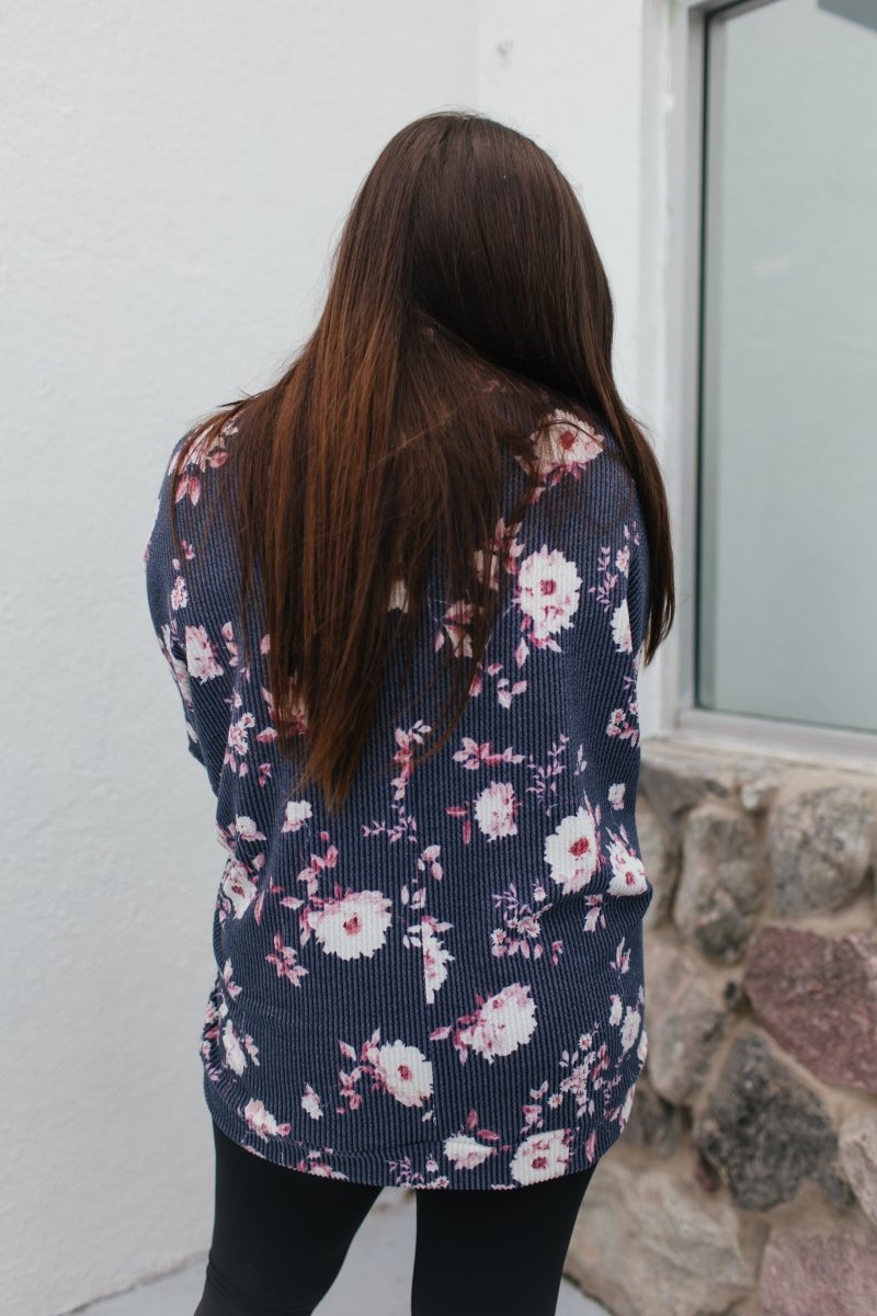 Sierra Pullover In Navy - Reg & Curvy - Macoma Boutique120 Long Sleeve