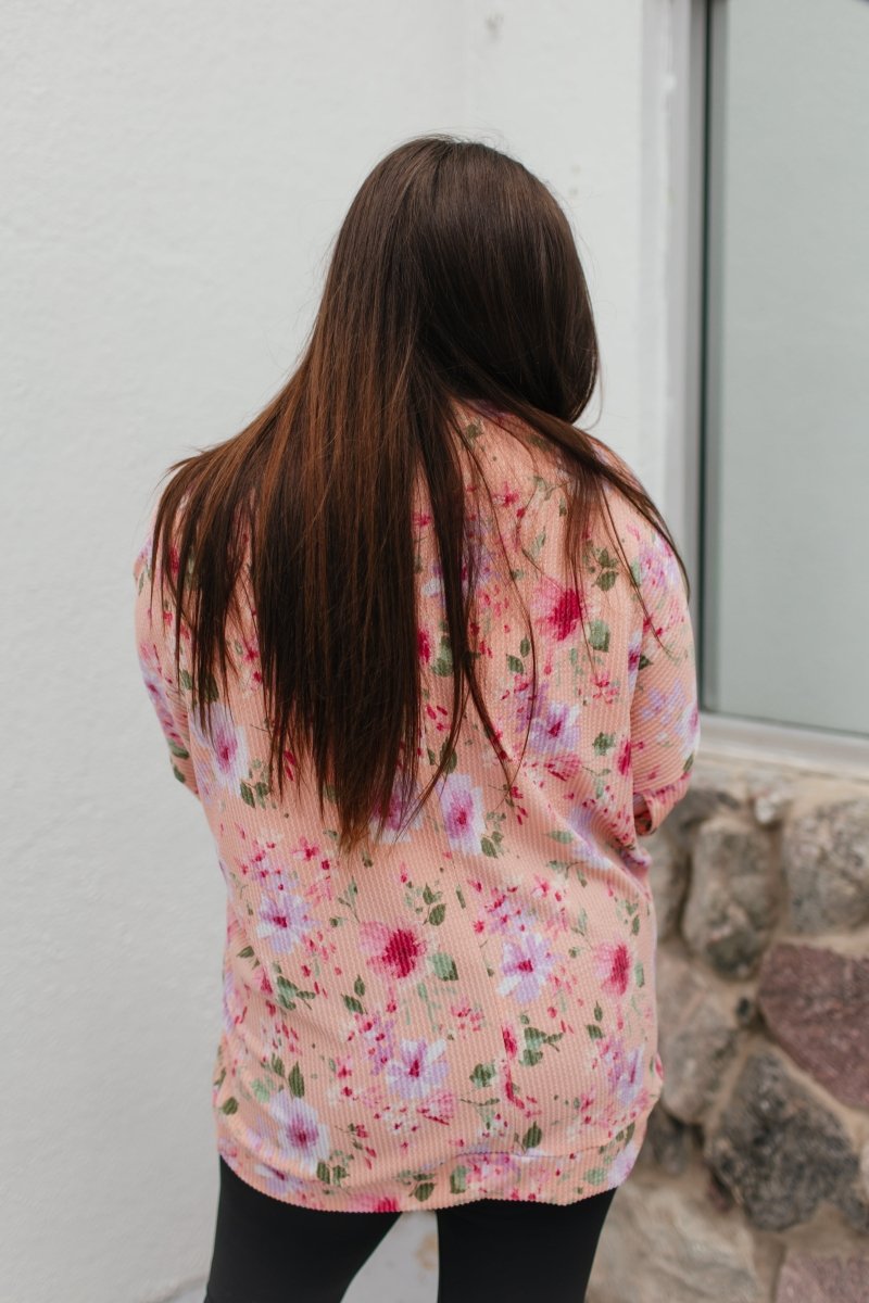 Sierra Pullover In Peach - Reg & Curvy - Macoma Boutique120 Long Sleeve