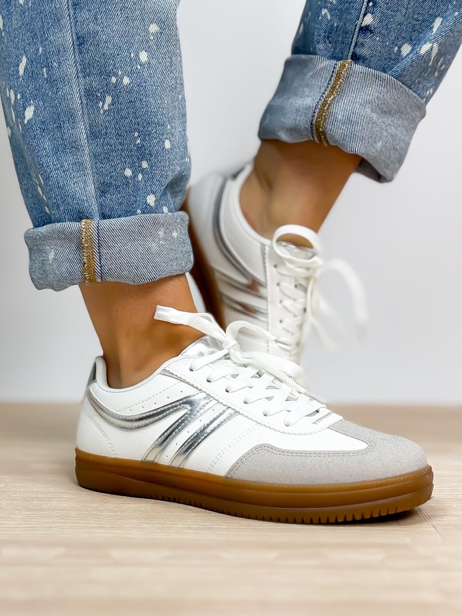 Silver Sprint Sneakers - Macoma Boutique