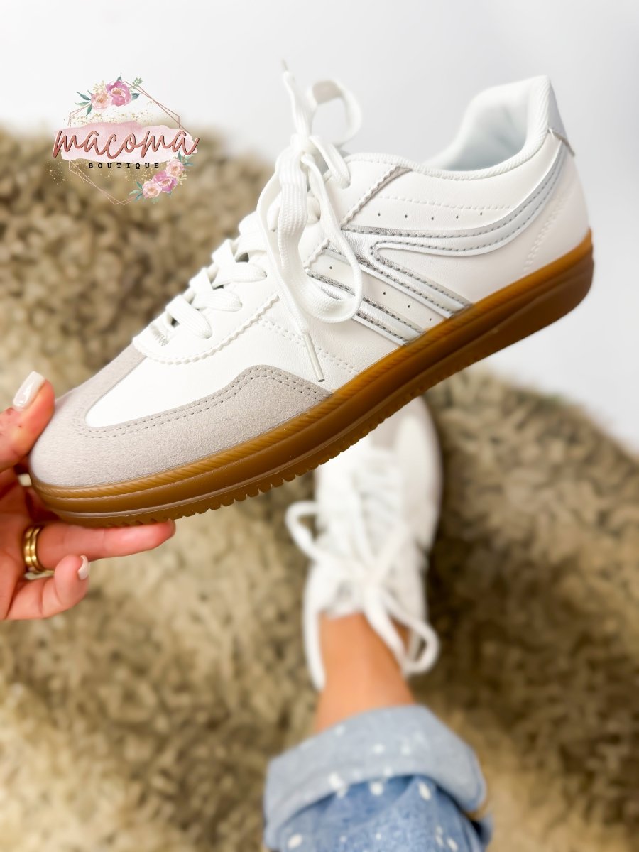 Silver Sprint Sneakers - Macoma Boutique