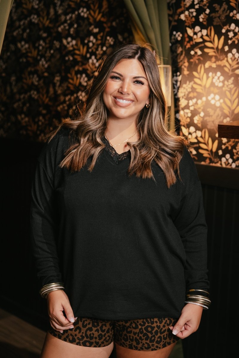 Simple and Sweet Top In Black - Reg & Curvy - Macoma Boutique120 Long Sleeve