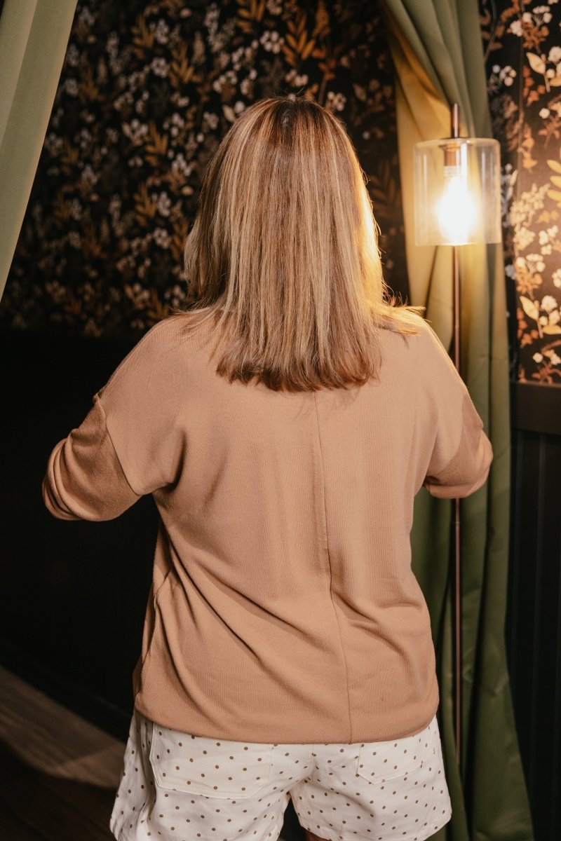 Simple and Sweet Top In Brown - Reg & Curvy - Macoma Boutique120 Long Sleeve