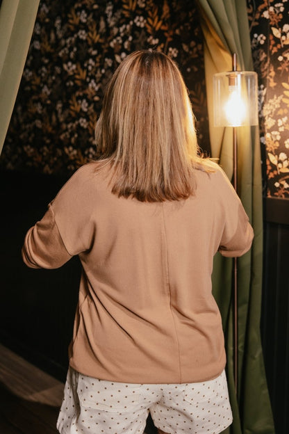 Simple and Sweet Top In Brown - Reg & Curvy - Macoma Boutique120 Long Sleeve