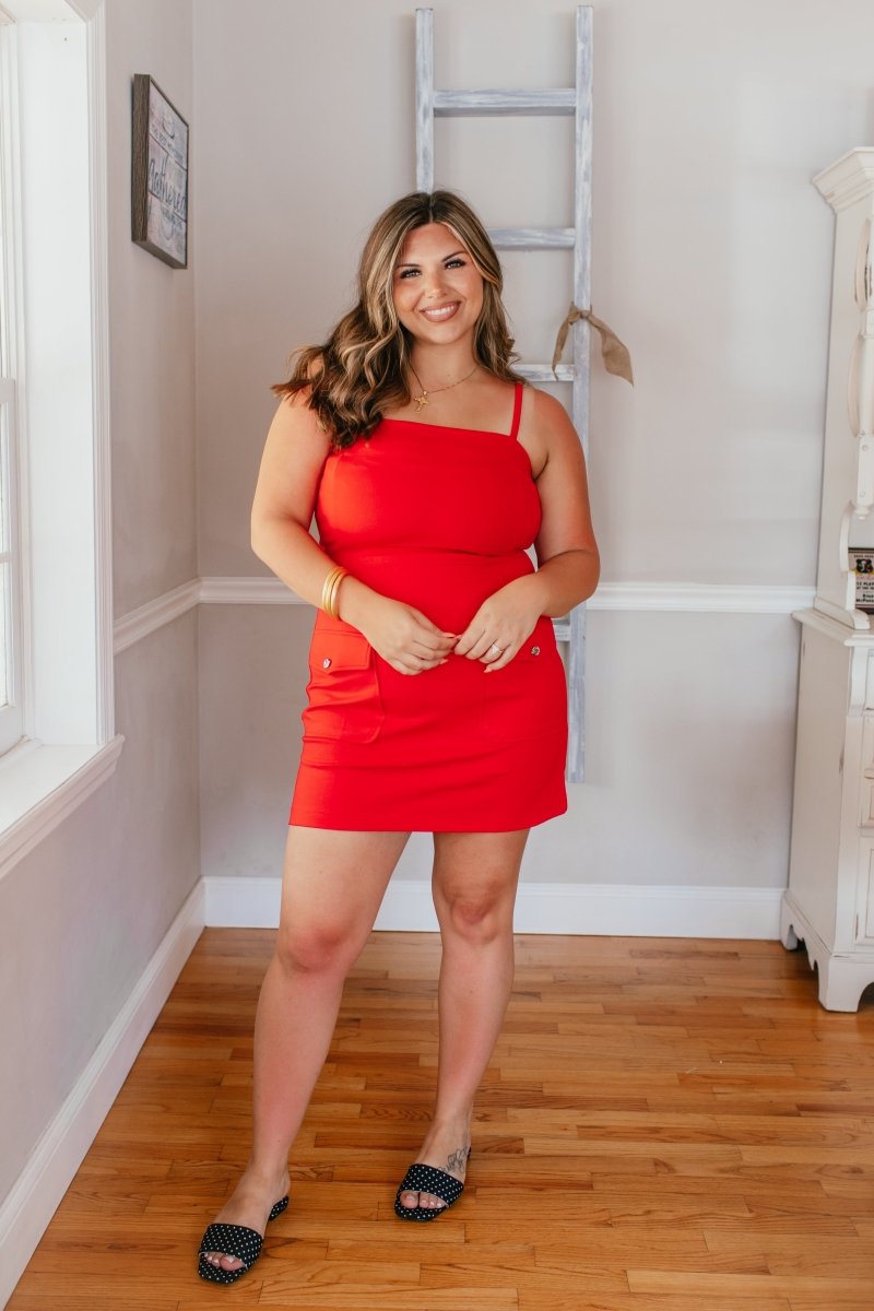 Simply Sophisticated Dress In Red - Macoma Boutique250 Dresses