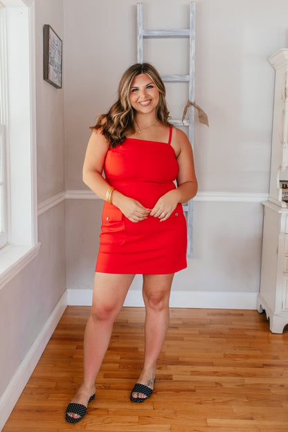 Simply Sophisticated Dress In Red - Macoma Boutique250 Dresses
