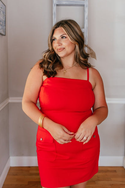 Simply Sophisticated Dress In Red - Macoma Boutique250 Dresses