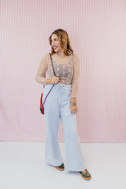 Sky Drawstring Palazzo Denim - Macoma Boutique170 Denim