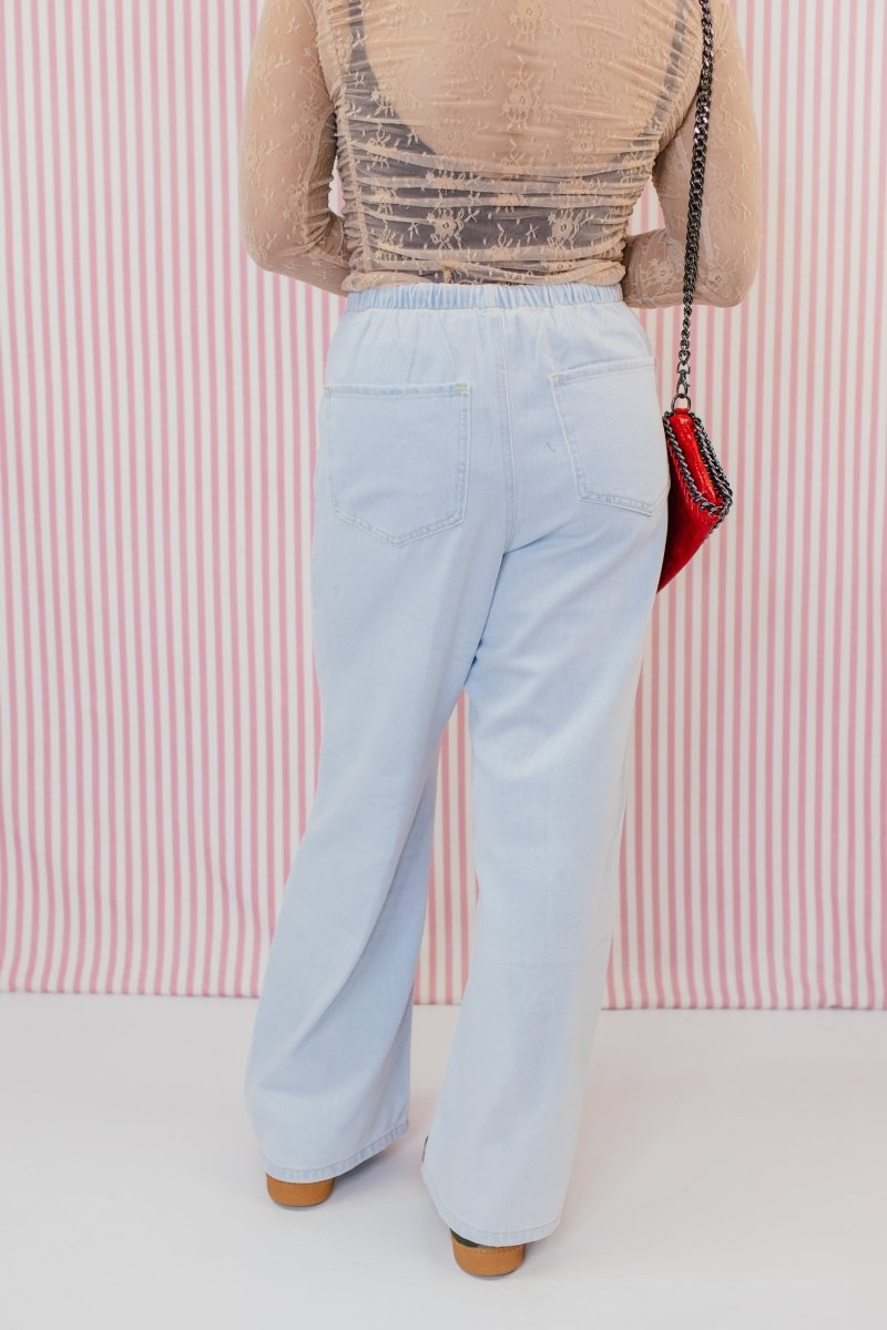 Sky Drawstring Palazzo Denim - Macoma Boutique170 Denim
