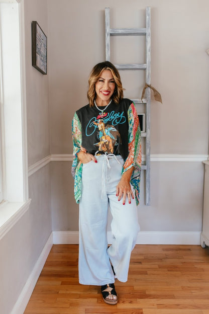 Sky Drawstring Palazzo Denim - Macoma Boutique170 Denim