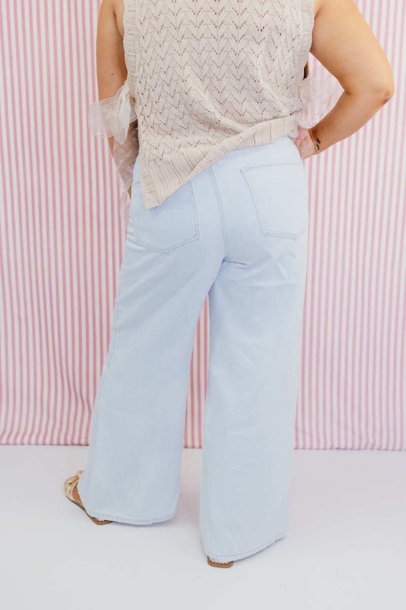 Sky Drawstring Palazzo Denim - Macoma Boutique170 Denim
