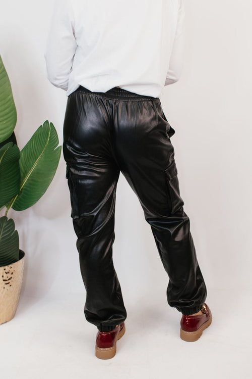 Sleek Street Faux Leather Joggers - Macoma Boutique210 Other Bottoms