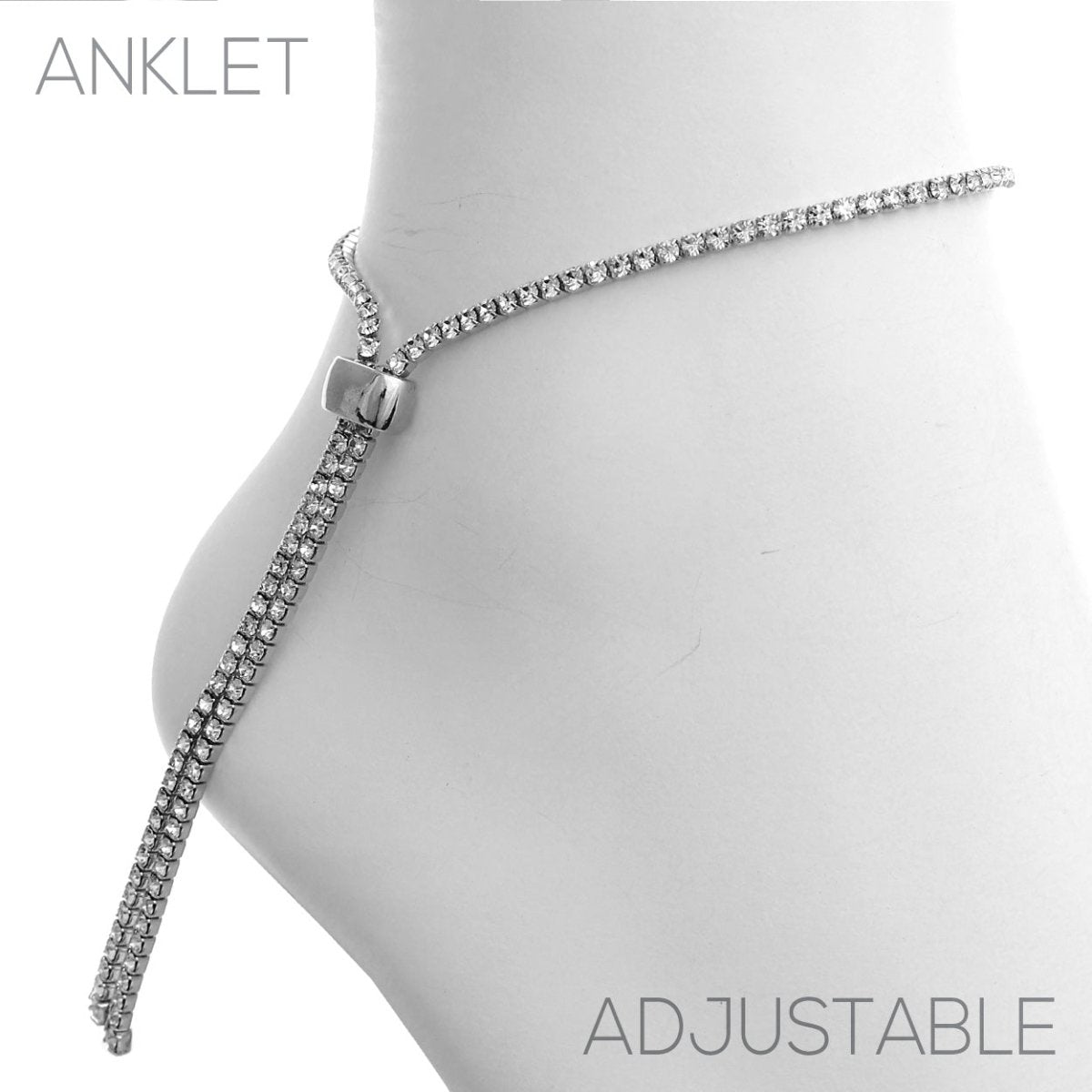 Slider Anklet In Silver - Macoma Boutique310 Accessories/Jewelry